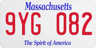 MA license plate 9YG082