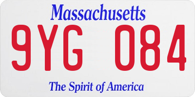 MA license plate 9YG084