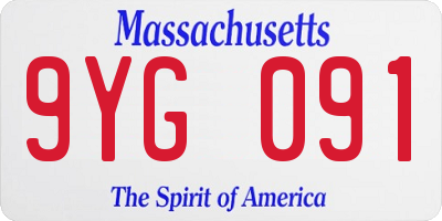 MA license plate 9YG091
