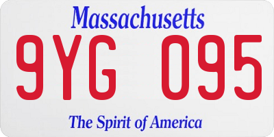 MA license plate 9YG095