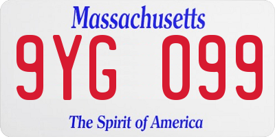 MA license plate 9YG099