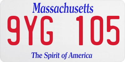 MA license plate 9YG105