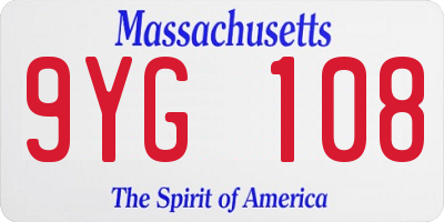 MA license plate 9YG108