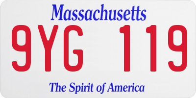MA license plate 9YG119
