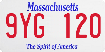 MA license plate 9YG120