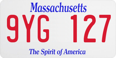 MA license plate 9YG127