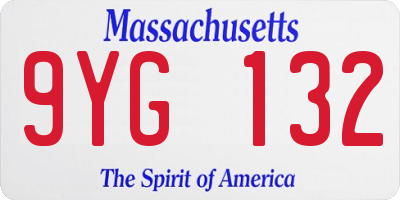 MA license plate 9YG132