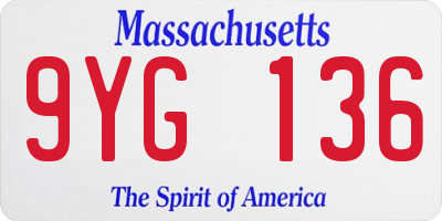 MA license plate 9YG136