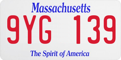 MA license plate 9YG139