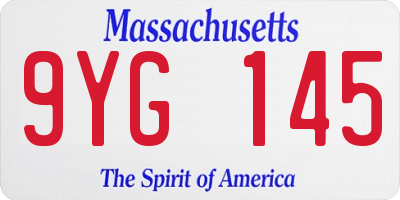 MA license plate 9YG145