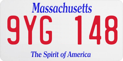 MA license plate 9YG148