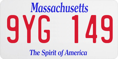 MA license plate 9YG149