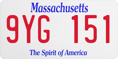 MA license plate 9YG151