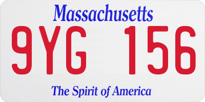 MA license plate 9YG156