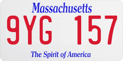 MA license plate 9YG157