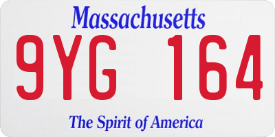 MA license plate 9YG164
