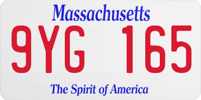 MA license plate 9YG165