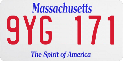 MA license plate 9YG171