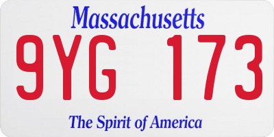 MA license plate 9YG173