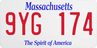 MA license plate 9YG174