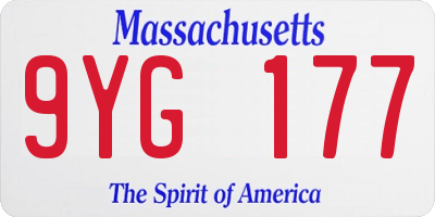 MA license plate 9YG177