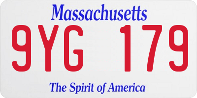 MA license plate 9YG179