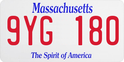 MA license plate 9YG180