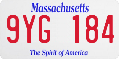 MA license plate 9YG184