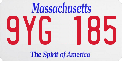 MA license plate 9YG185