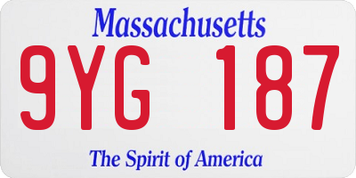MA license plate 9YG187