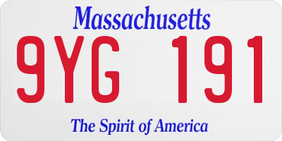 MA license plate 9YG191