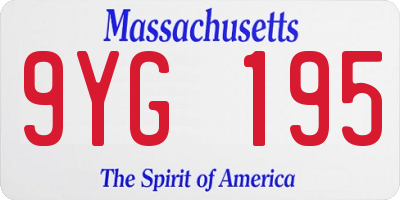 MA license plate 9YG195