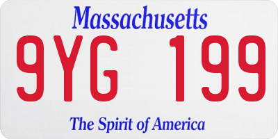 MA license plate 9YG199