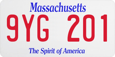 MA license plate 9YG201