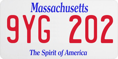 MA license plate 9YG202