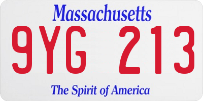 MA license plate 9YG213