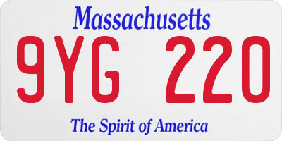 MA license plate 9YG220