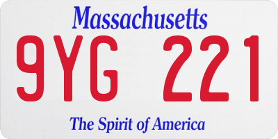 MA license plate 9YG221