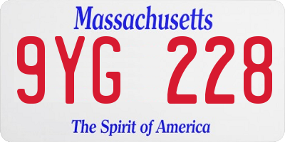 MA license plate 9YG228