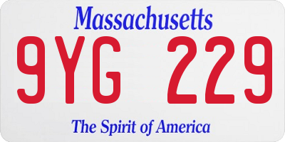 MA license plate 9YG229