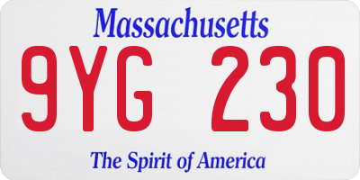 MA license plate 9YG230