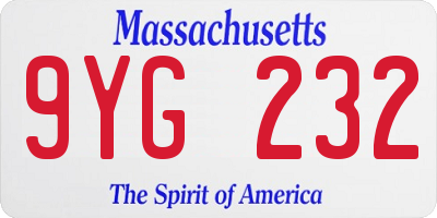 MA license plate 9YG232