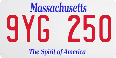 MA license plate 9YG250