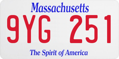 MA license plate 9YG251