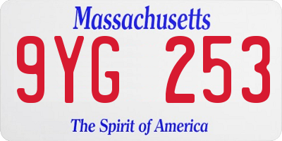 MA license plate 9YG253