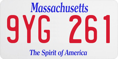 MA license plate 9YG261