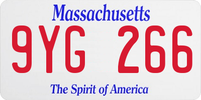MA license plate 9YG266