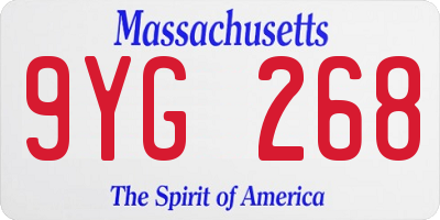MA license plate 9YG268