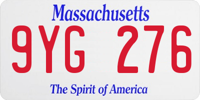MA license plate 9YG276
