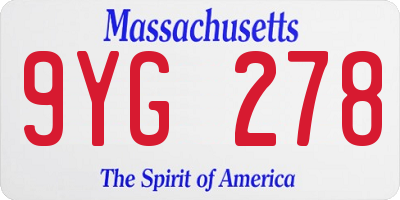 MA license plate 9YG278